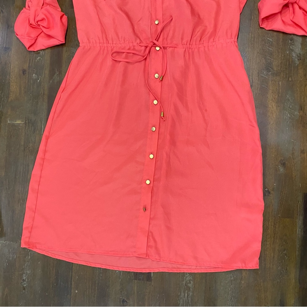 Spense Coral Collared Button Down Long Sleeve Dre… - image 6